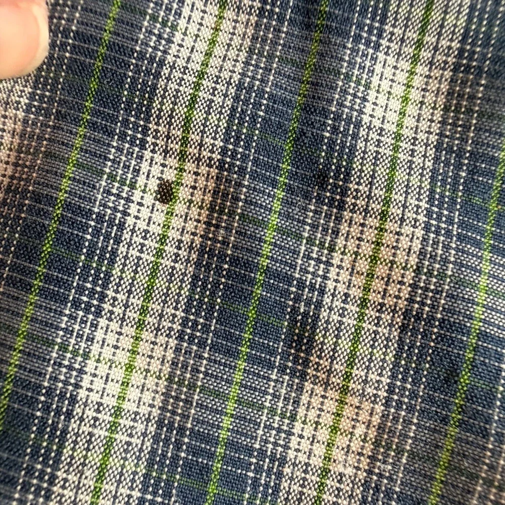 The North Face Men's Blue/Green Plaid Short Sleeve‎ Button Up Short Size XL
